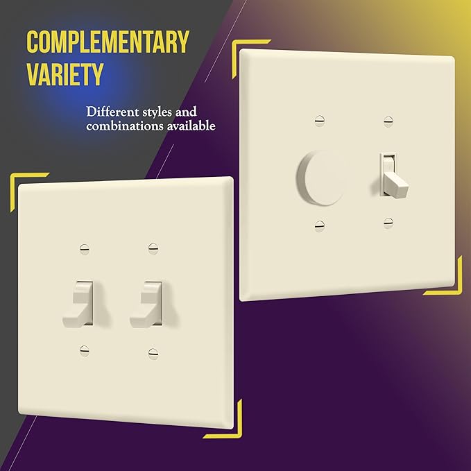 ENERLITES Jumbo Double Toggle Switch Cover, Two Gang Light Switch Wall Plate - Image 3