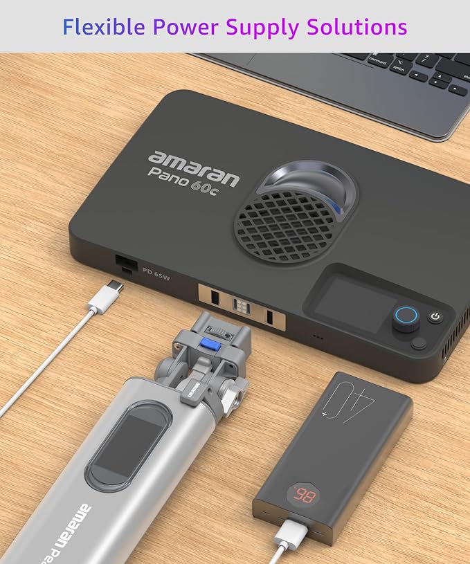 amaran Pano 60c Kit, Compact 60W RGBWW Full Color Panel Light, Support USB-C PD - Image 4