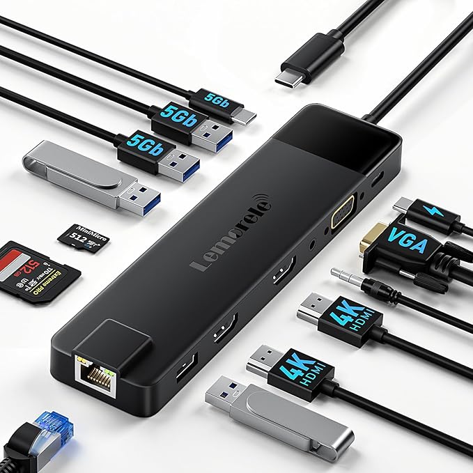 Lemorele 13 in 1 USB C Docking Station by Lemorele