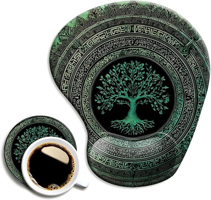 Ergonomic Mouse Pad with Wrist Support, Mouse Pad with Wrist Rest and Coaster by Dooke