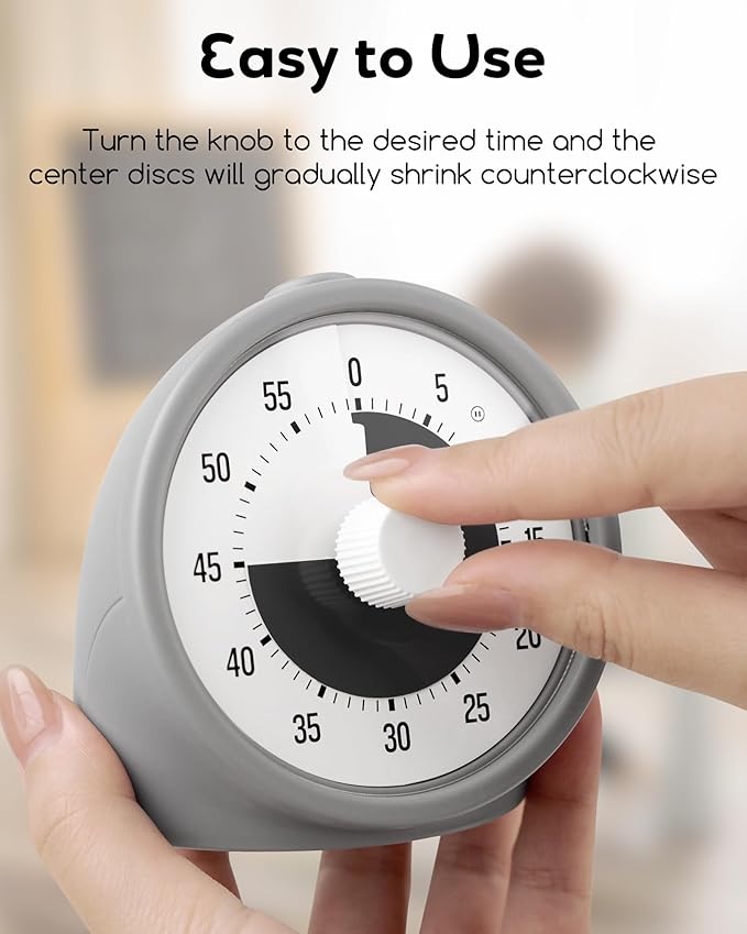 Visual Timer for Kids with Pause Button, 60-Minute Countdown Timer with Silent - Image 2