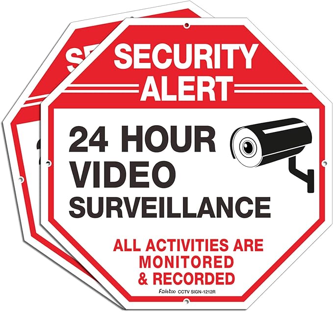Video Surveillance Signs 12 x 12 Rust Free .040 Aluminum Security Warning by Faittoo