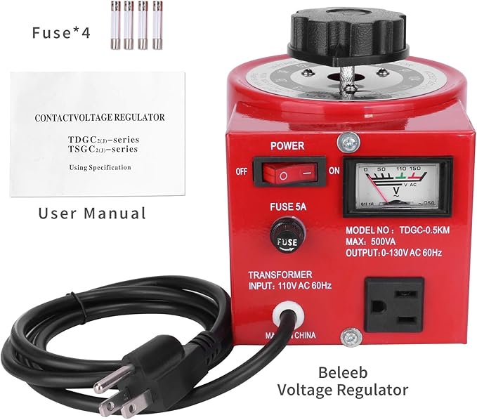 Beleeb Voltage Transformer 5 Amp Auto AC Variable Voltage Regulator, 500VAC Max - Image 8
