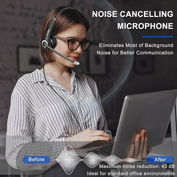 Callez Wired Computer Headset, 3.5mm/USB-C Headset - Image 2