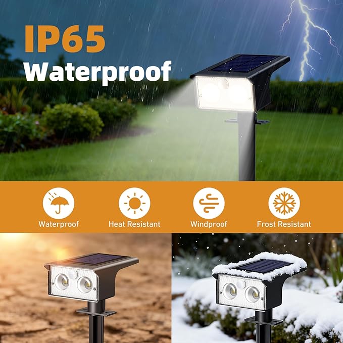 btfarm Solar Spot Lights Outdoor Waterproof, 8 Pack/3 Modes Motion Sensor Lights - Image 4