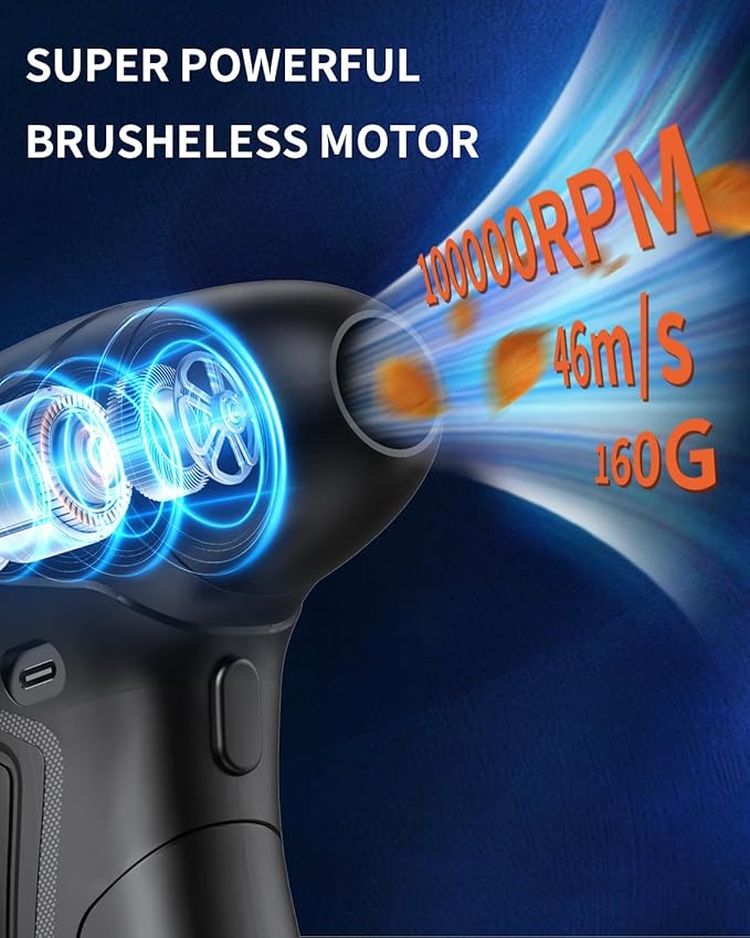 PureWellness Compressed Air Duster Can, Cordless Air Blower, Rechargeable - Image 2
