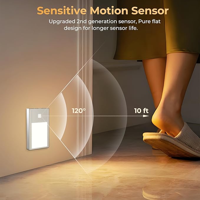VST Motion Sensor Step Night Light, Rechargeable Battery Powered Stair Lights - Image 4