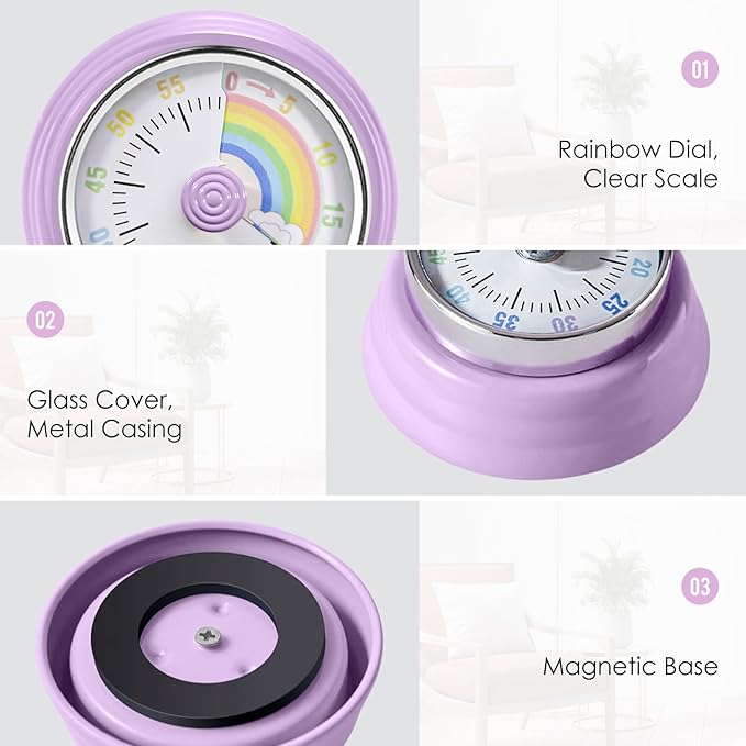 Teeloray Visual Timer for Kids Rainbow Kitchen Timer - Image 5