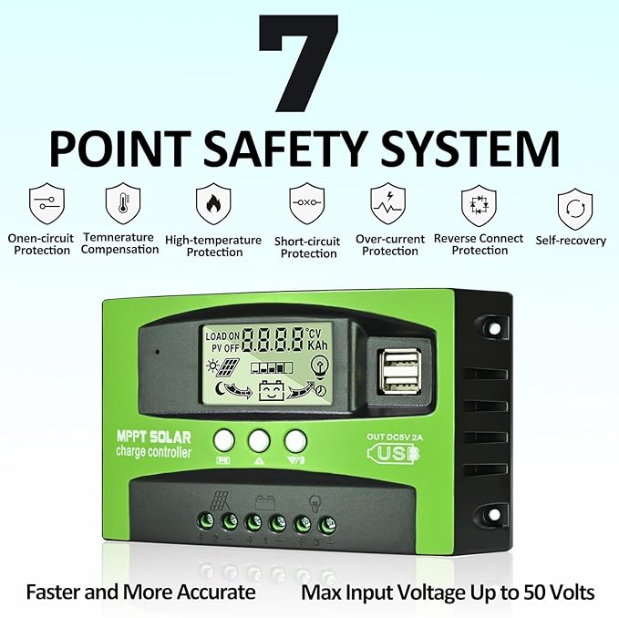 100A MPPT Solar Charge Controller 12v/24v Current Auto Focus MPPT Tracking - Image 4