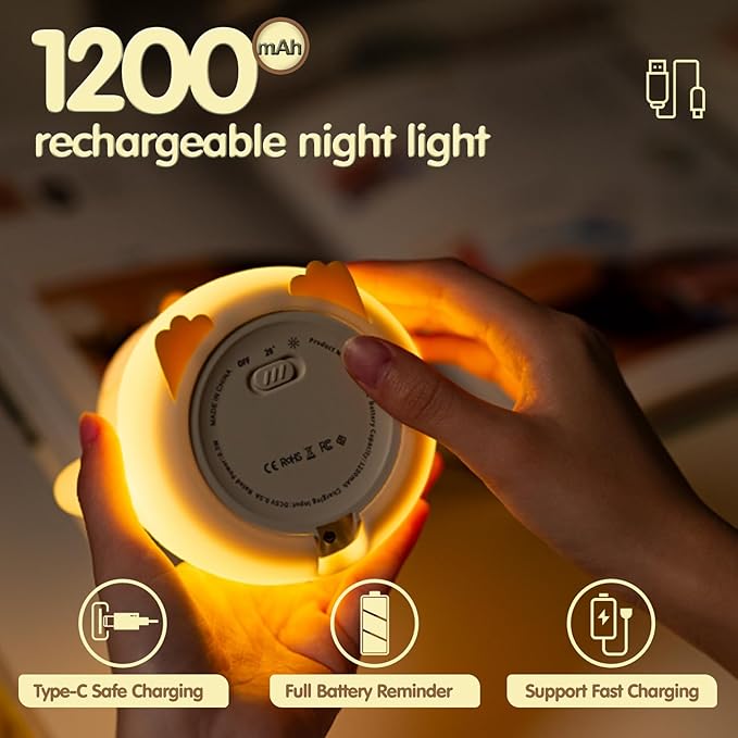 ATSUI Cute Capybara Night Light, LED Squishy Novelty Animal Lamp, Food Grade - Image 5