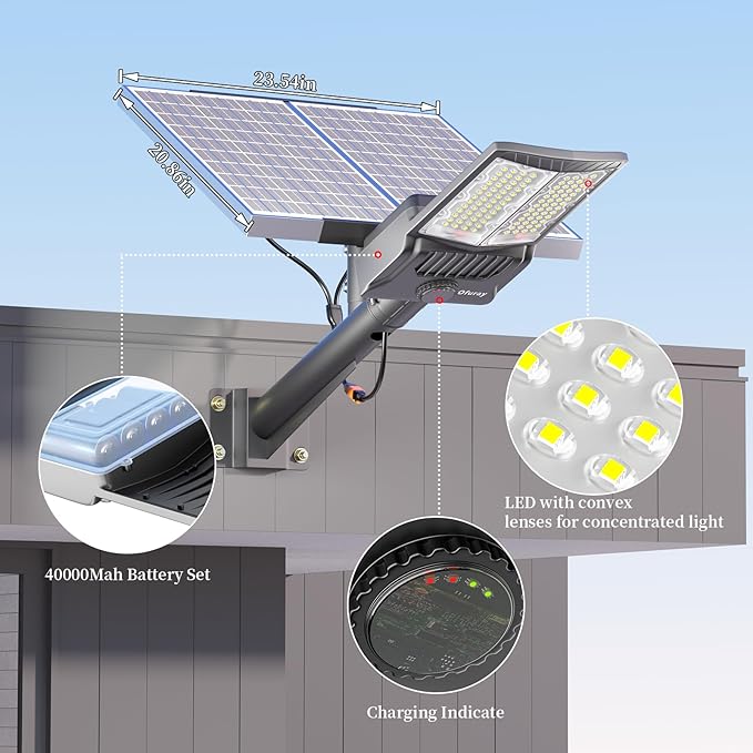 Ofuray Of-8800W Solar Street Lights Outdoor, IP67 Solar Security Flood Lights - Image 3