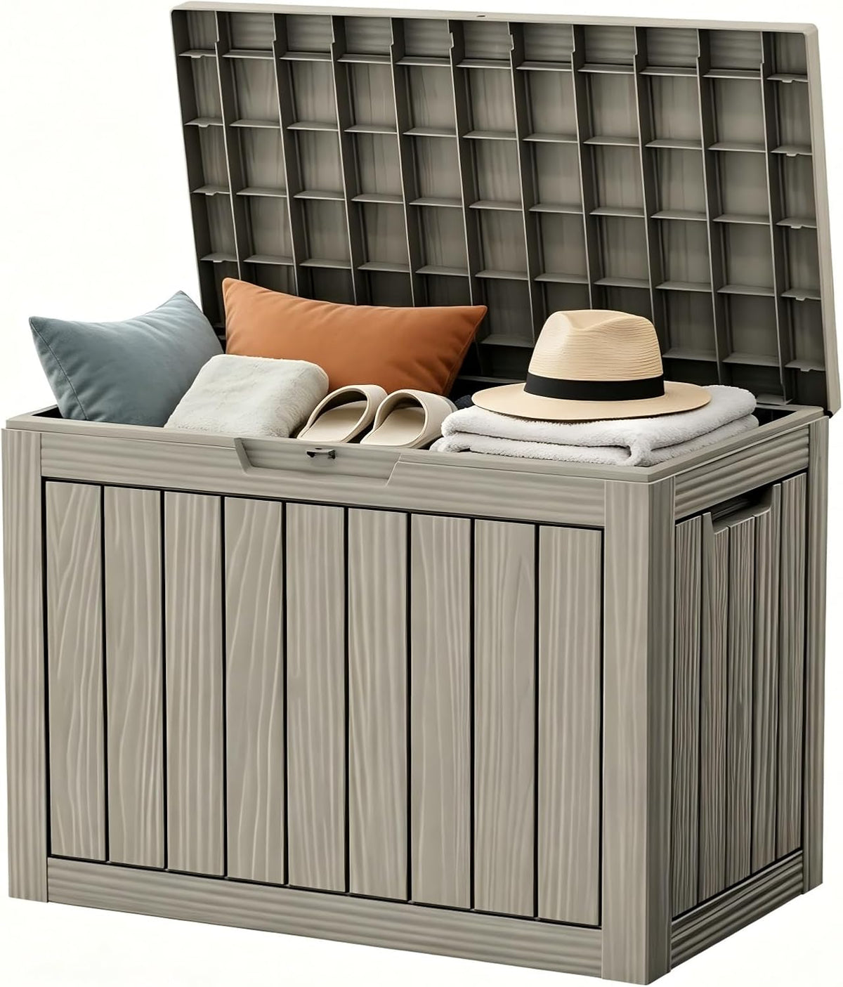 outdoor storage box resin deck box waterproof gray, main product view