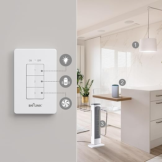 BN-LINK Mini Wireless Wall-Mounting Remote Control Outlet Switch Power Plug in - Image 6