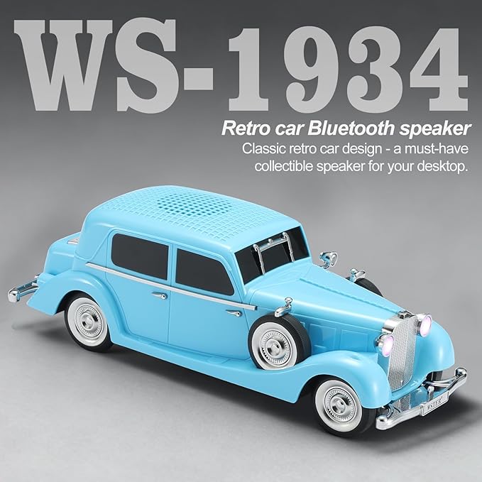 WSTER Vintage Car Bluetooth Speaker, Retro Classic Model - Image 8