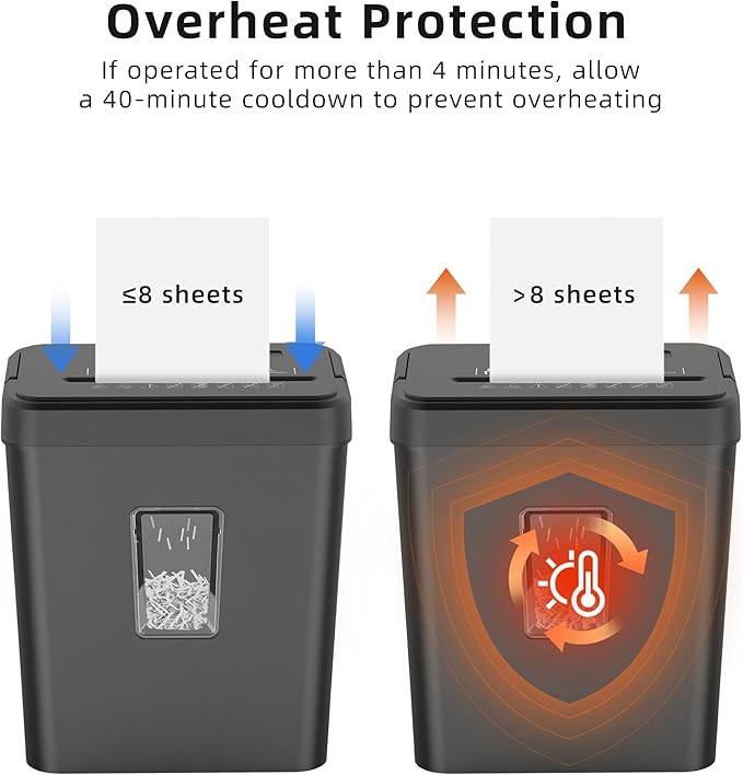 8-Sheet Cross Cut Paper Shredder P-4 Security - Image 4