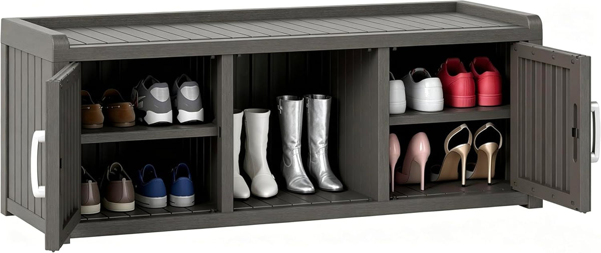 outdoor shoe bench with waterproof uv-resistant indoor resin, main product view