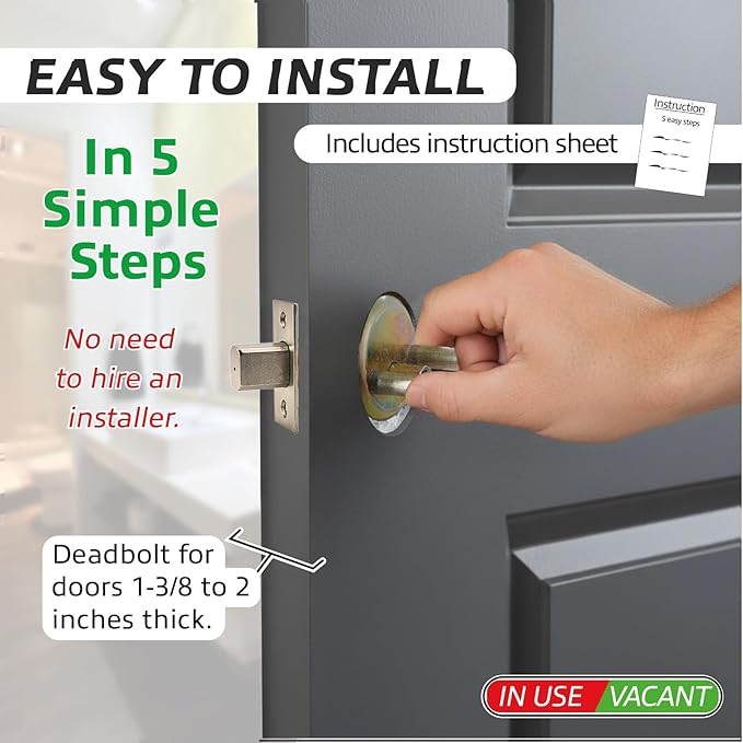 in-Use Vacant Commercial Bathroom Door Lock - Image 4