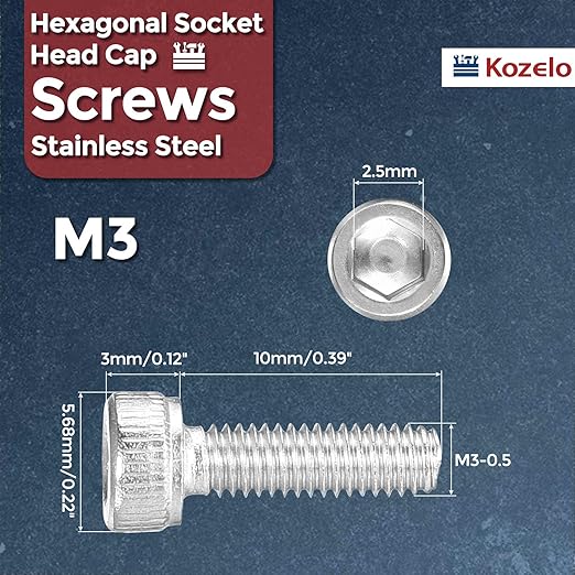 Kozelo 50pcs Socket Head Cap Screws - Image 2