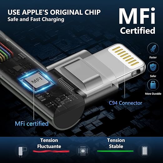 iPhone Charger 10FT, Long Lightning Cable Fast Charging Cord Compatible - Image 2