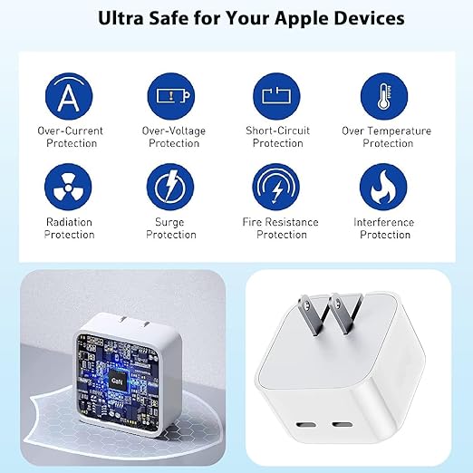 iPhone Charger Fast Charging, 40W Dual USB C Wall Charger Apple MFi Certified - Image 4