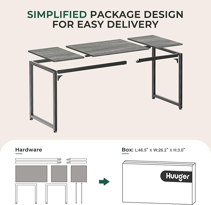 Huuger Computer Gaming Desk, 63 Inch Office Desk - Image 8