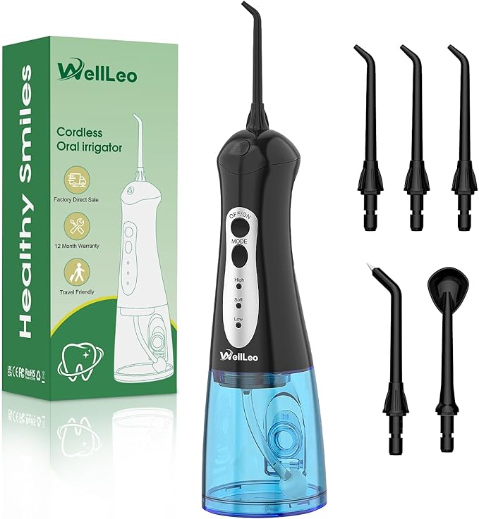 WellLeo Water Flossers for Teeth, Portable Oral Irrigator Rechargeable Water by Wellleo