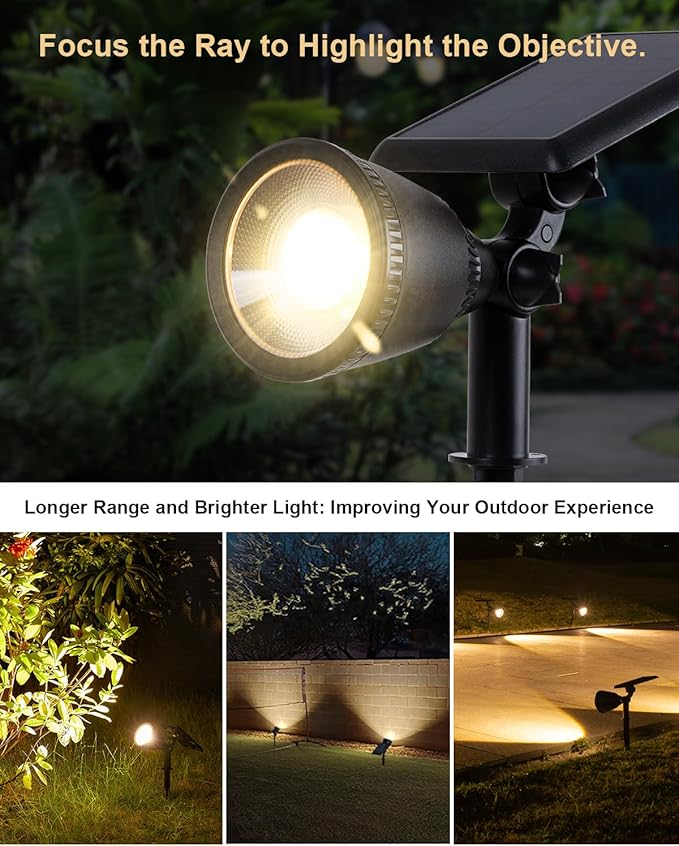Solar Powered Spot Lights Outdoor Waterproof Super Bright LED Yard Spotlights - Image 5