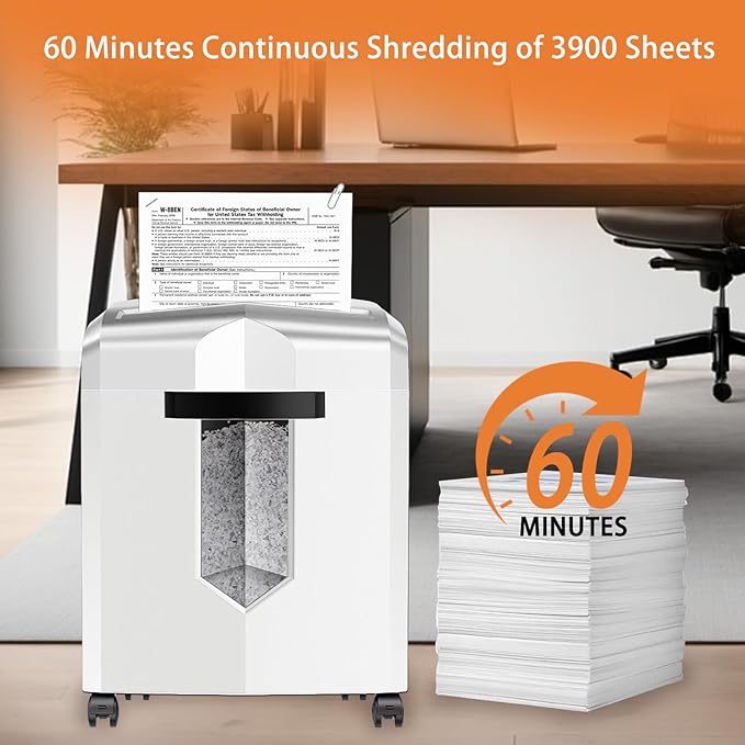 Bonsaii 12-Sheet P-4 Micro-Cut Shredder, 60-Min Continuous Use, Shreds Paper - Image 4