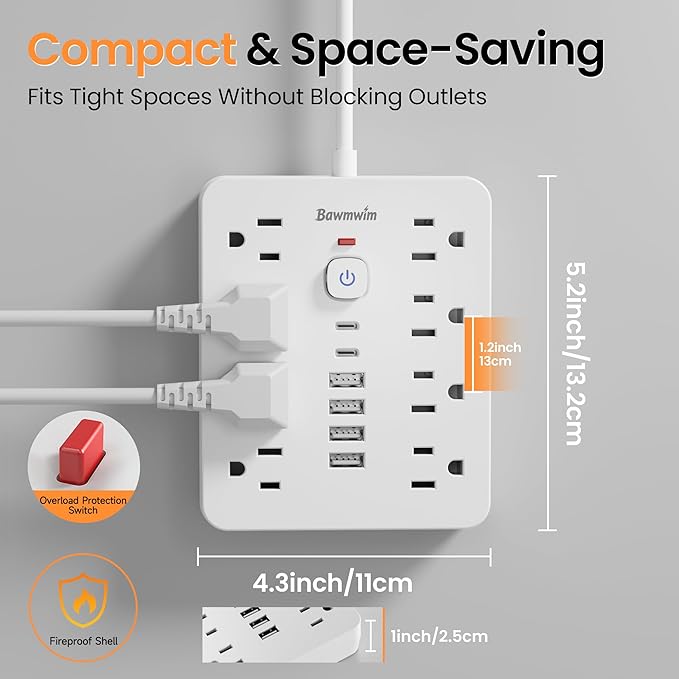 Bawmwim Surge Protector Power Strip - Image 6