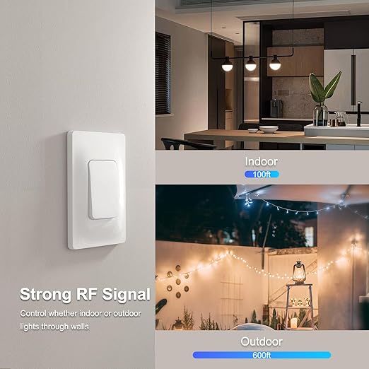 Thinkbee Self-Powered Wireless Light Switch and Receiver Kit, Kinetic Remote - Image 4