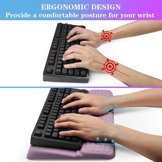 Computer Keyboard Stand with Wrist Rest, Ergonomic Tilted Keyboard Holder - Image 3