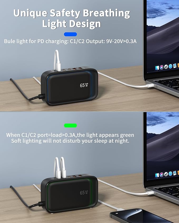 KWRNVO 7-in-1 Power Strip, 85W PD USB C Power Strip - Image 5