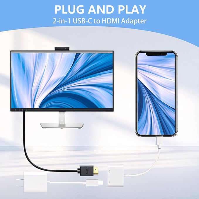 Kinhaly USB C to HDMI for TV, 4K@60Hz Type C to HDMI Adapter - Image 7