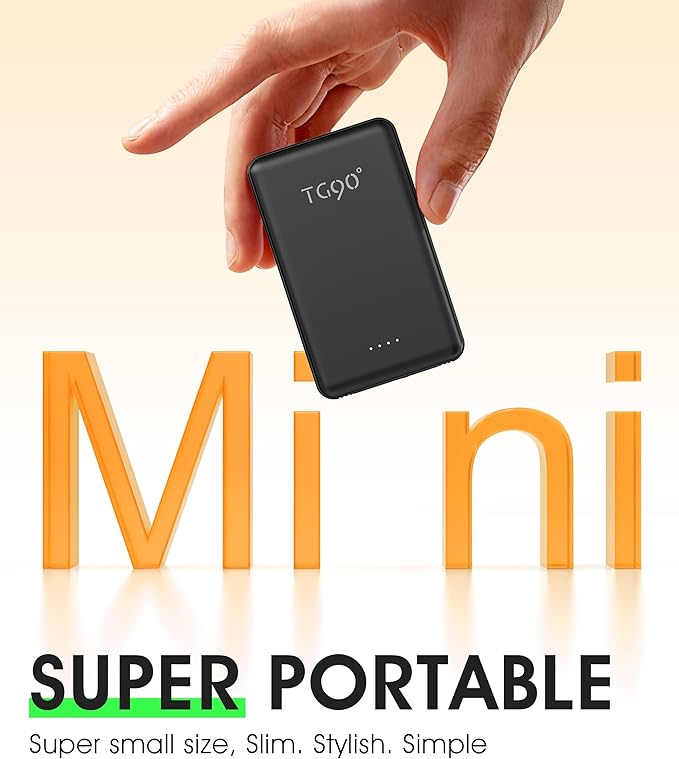 TG90° 2 Pack 5000mAh Portable Charger, Small Power Bank Built-in AC Plug and - Image 4