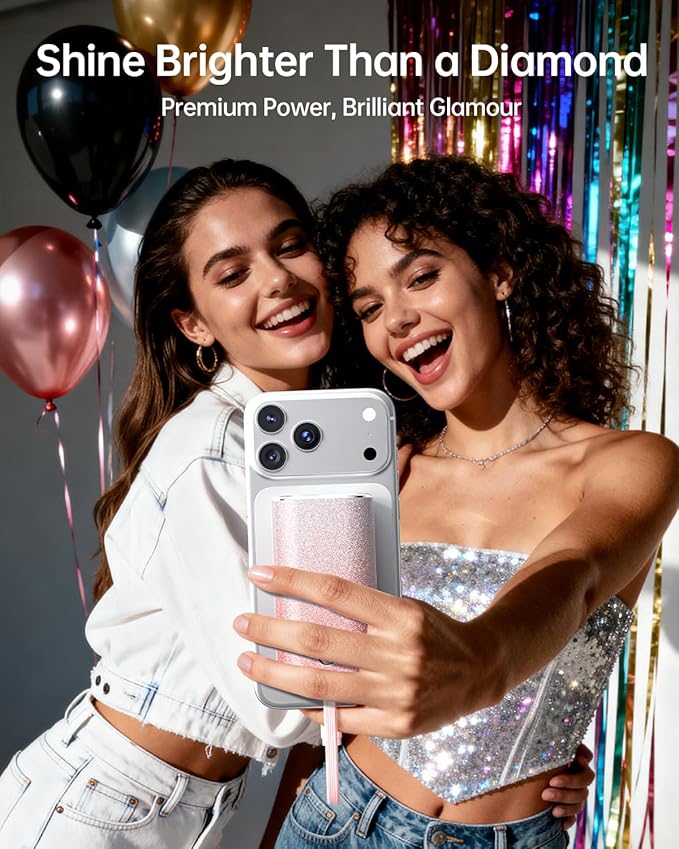iWALK Sparkly 10000mAh Portable Charger, 22.5W Fast Charging Small Power Bank - Image 2