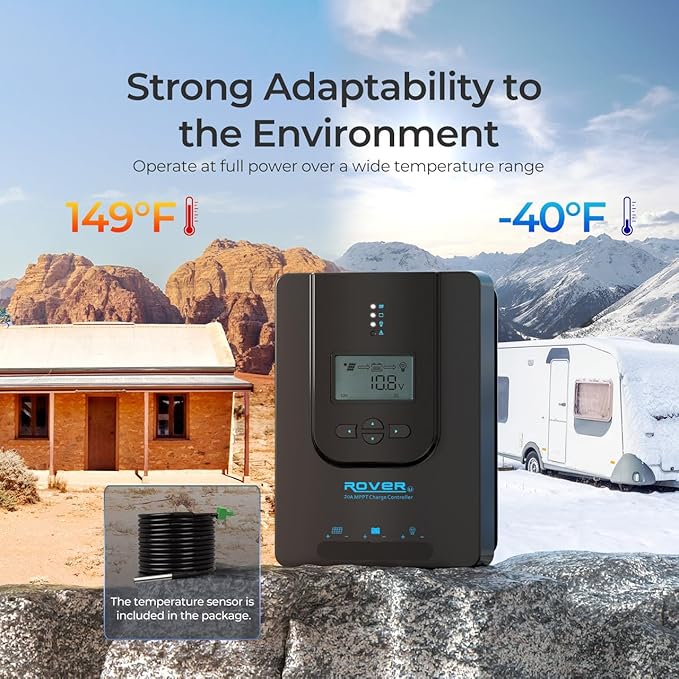 Renogy Solar Charge Controller- Rover 20A 12V24V Auto DC Input MPPT Charge - Image 5