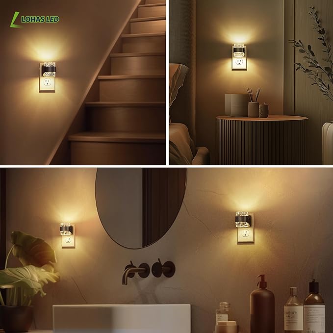 L LOHAS LED Night Light, 3000K Bubble Night Lights Plug into Wall, Acrylic - Image 3