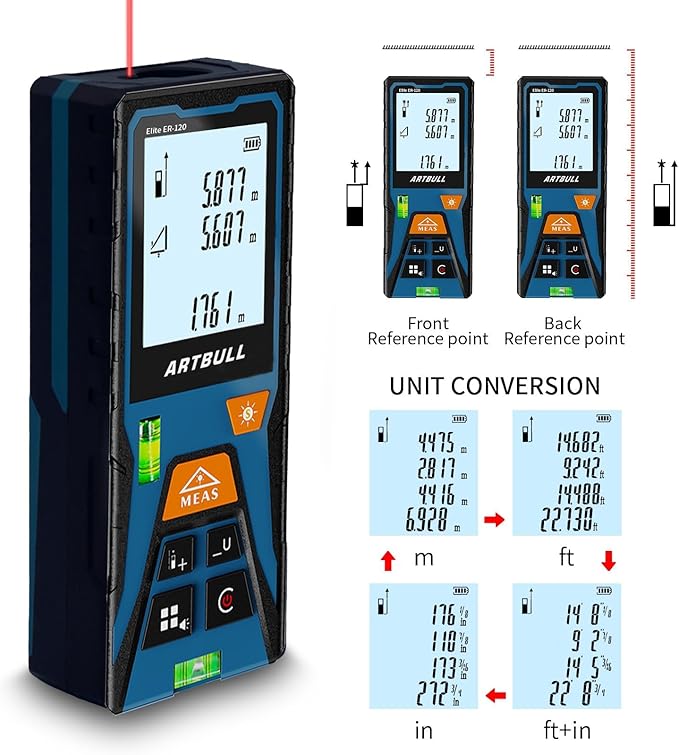 Laser Distance Meter 393ft – Digital Laser Measuring Tool - Image 4