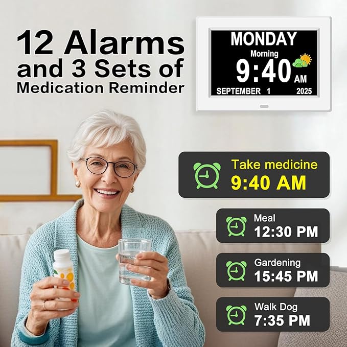 8‘’ Digital Calendar Day Clock, Gifts - Image 5