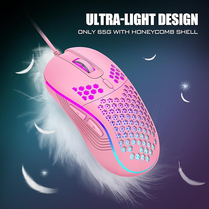 RedThunder 60% Gaming Keyboard and Mouse Combo, Ultra-Compact 61 Keys RGB - Image 5