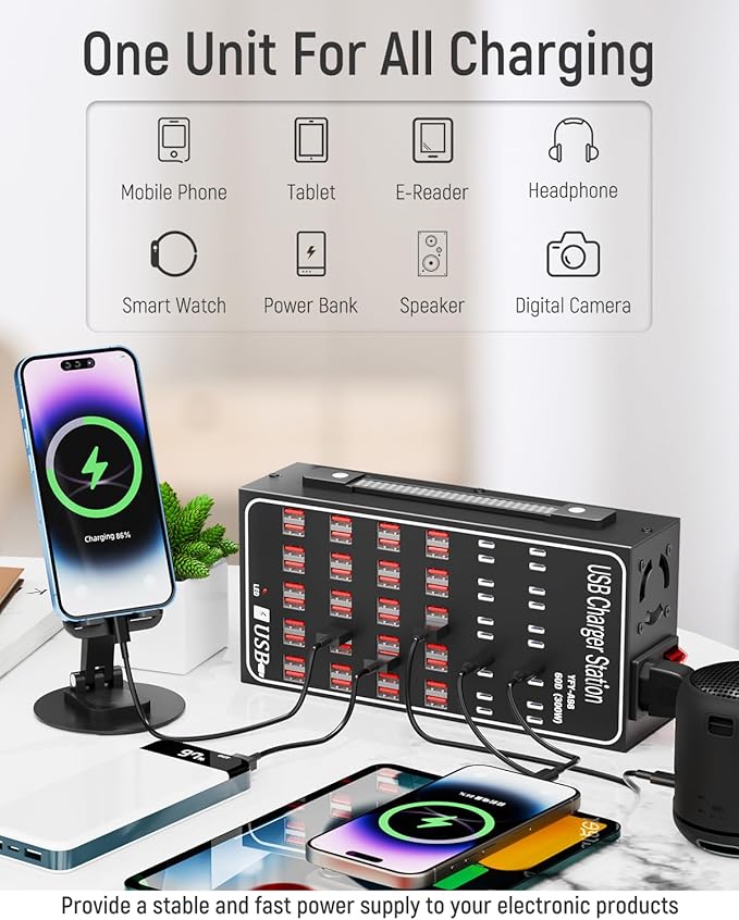 60 Port 300W USB Charging Station, Desktop Charging Station - Image 4