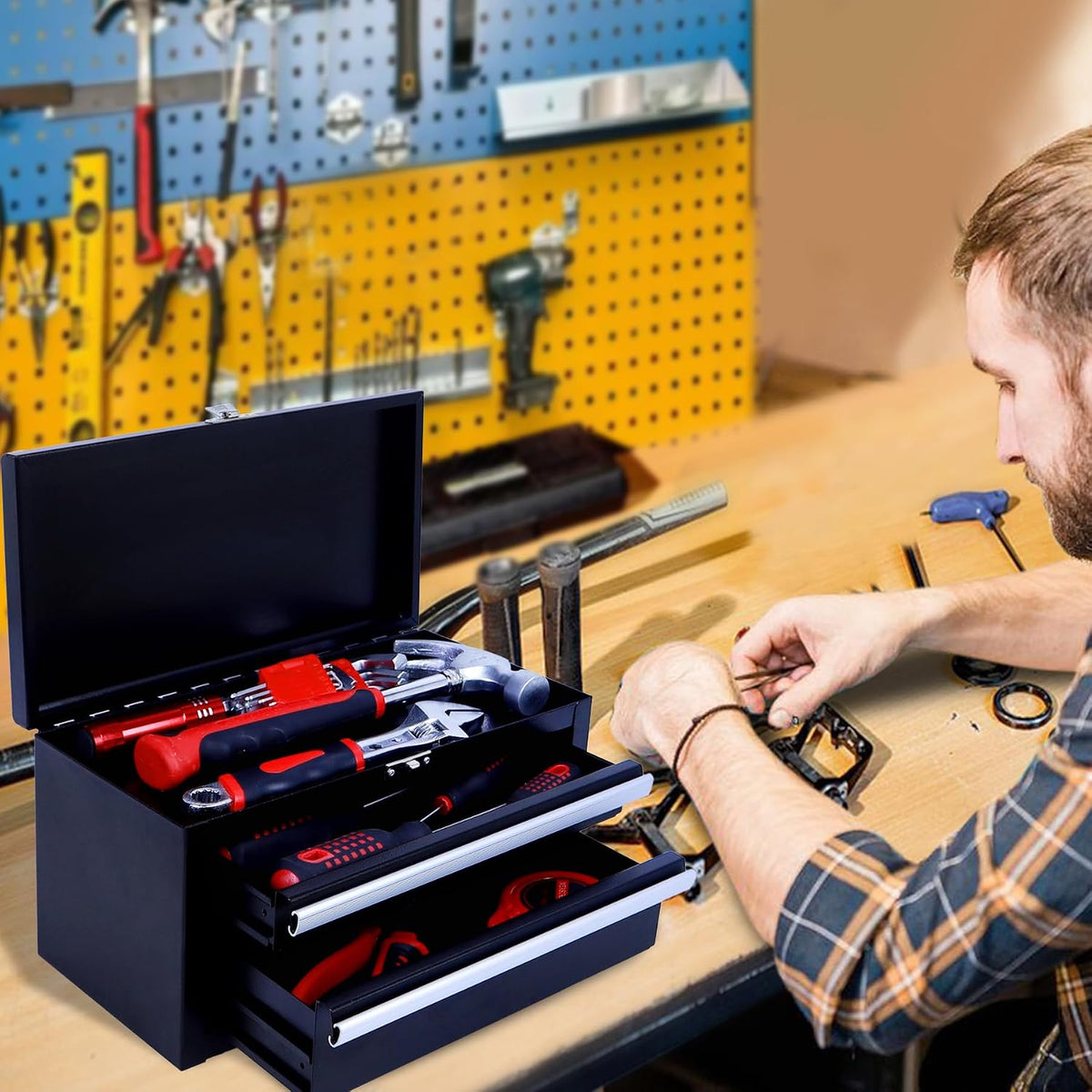 sumeruz mini tool box with drawers - small, side view