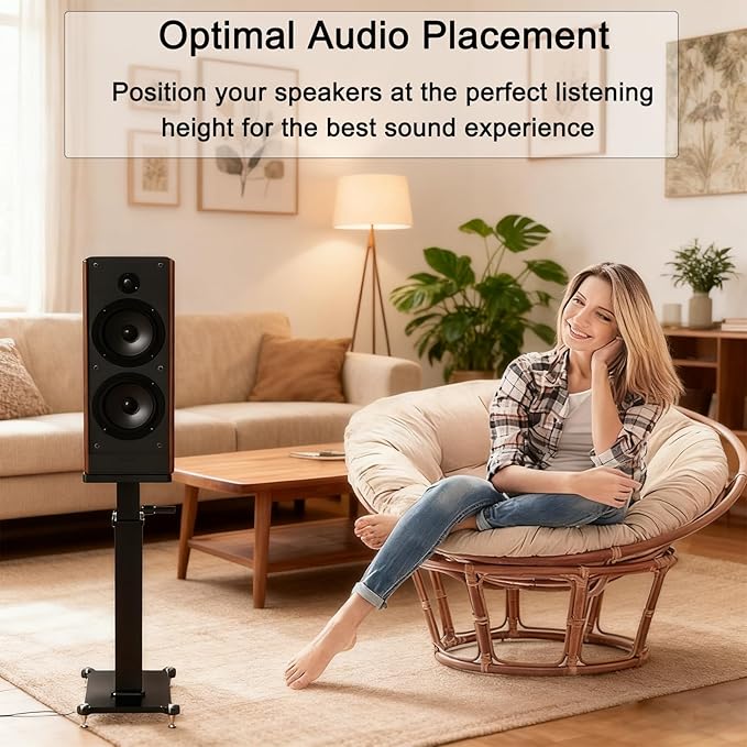 18.9-26.8in Height Adjustable Speaker Stands Pair up to 110lbs, Heavy Duty - Image 6