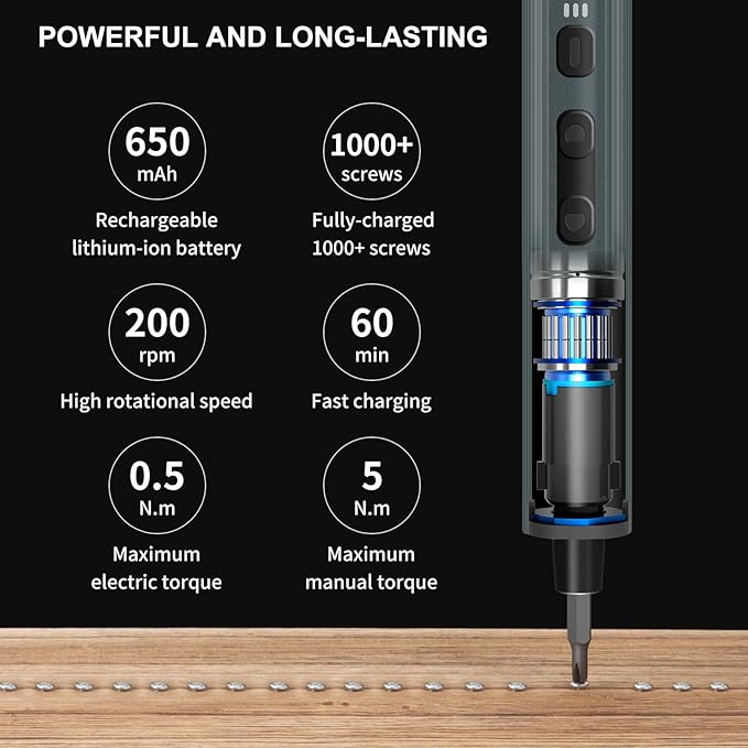 STREBITO Mini Electric Screwdriver, 155 in 1 Electric Precision Screwdriver Set - Image 3