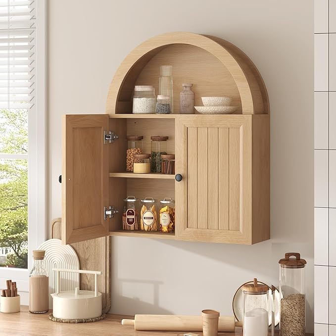 Arched Bathroom Wall Cabinet, 23.6 x 30.3'' Over The Toilet Cabinet - Image 3