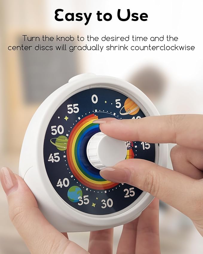 BellMan Visual Timer with Pause Button, 60 Minute Countdown Rainbow Timer - Image 2