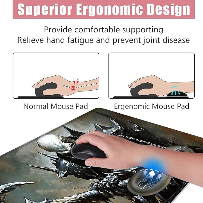 BFUKVOU Large Keyboard Mouse Pad Set, Extended Mouse Pad+Keyboard Wrist Rest - Image 5