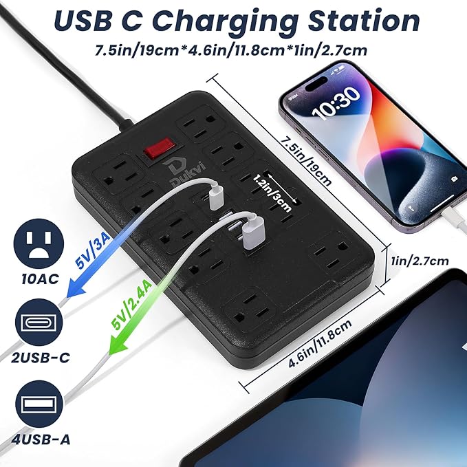 Surge Protector Power Strip - Image 3