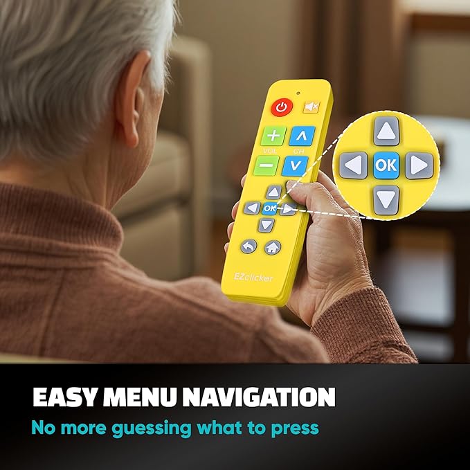 EZclicker Plus Big Button Universal TV Remote Simple Easy to Use, Works - Image 8