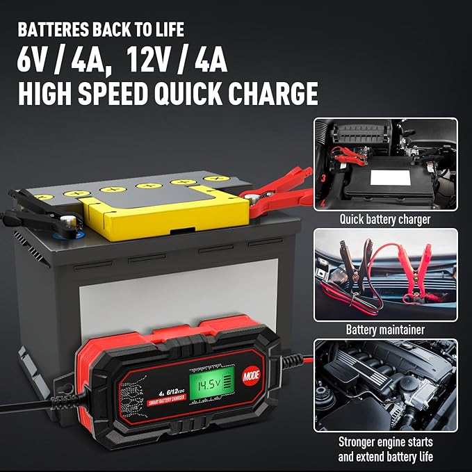 Sailvono 4A Battery Charger, 6V and 12V Smart Trickle Charger, 10-Stages 14.6 - Image 7
